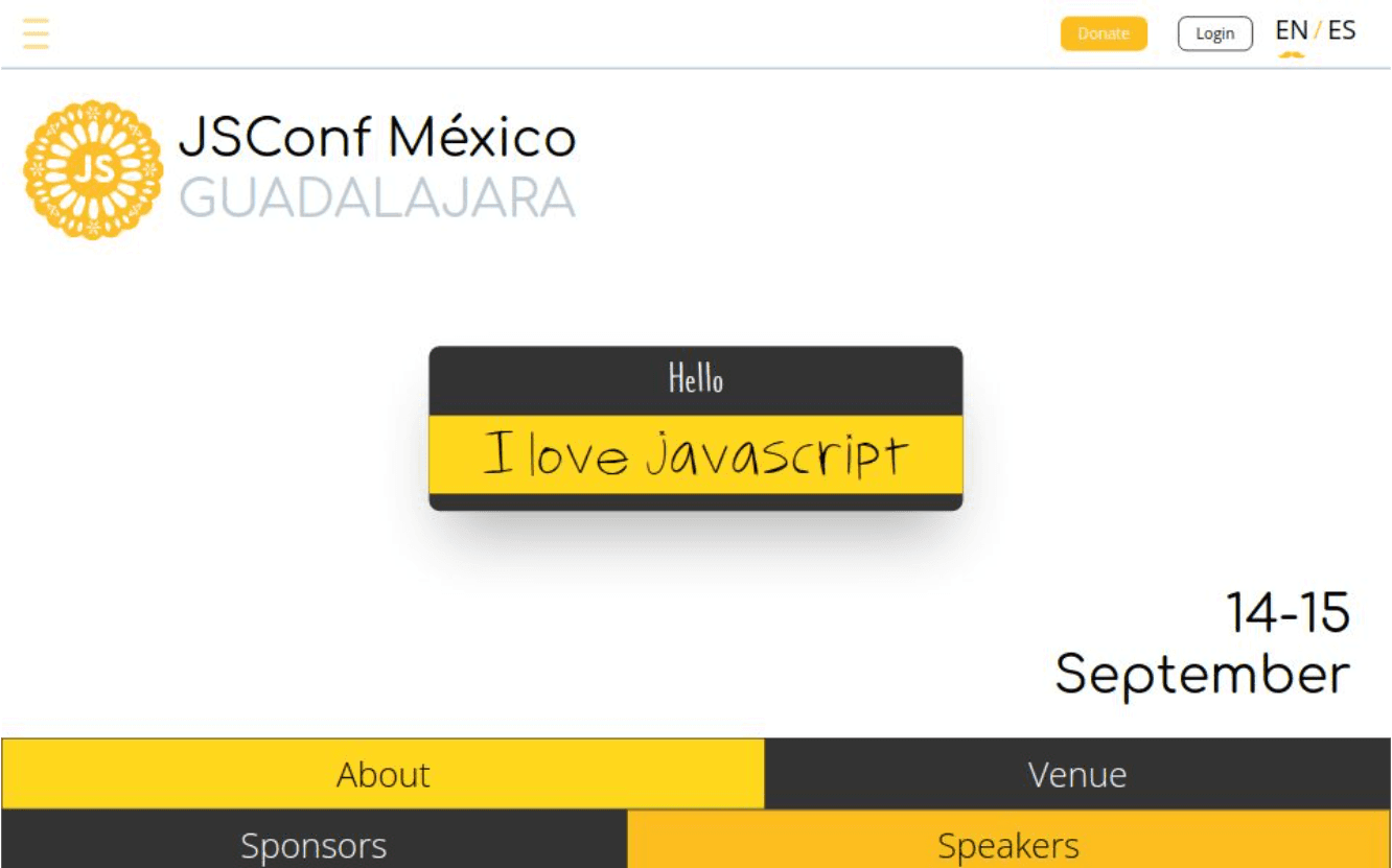 Sitio de JSConf México 2023